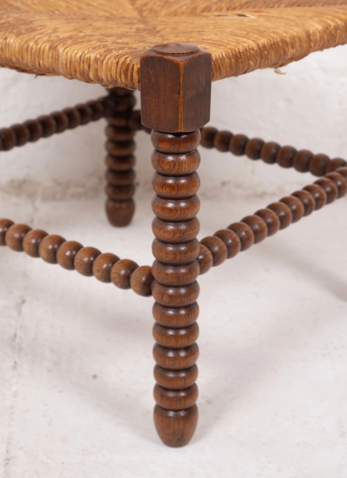 Pair Of Antique French Corner Bobbin Chairs photo vintage