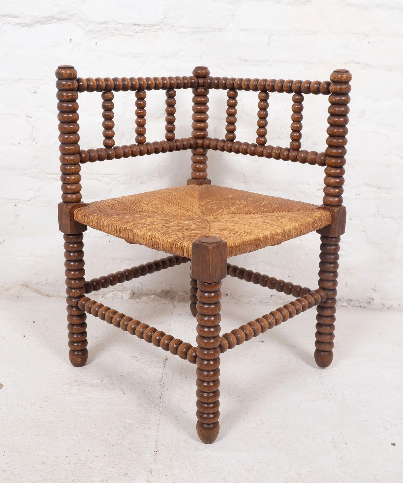 photo vintage Pair Of Antique French Corner Bobbin Chairs