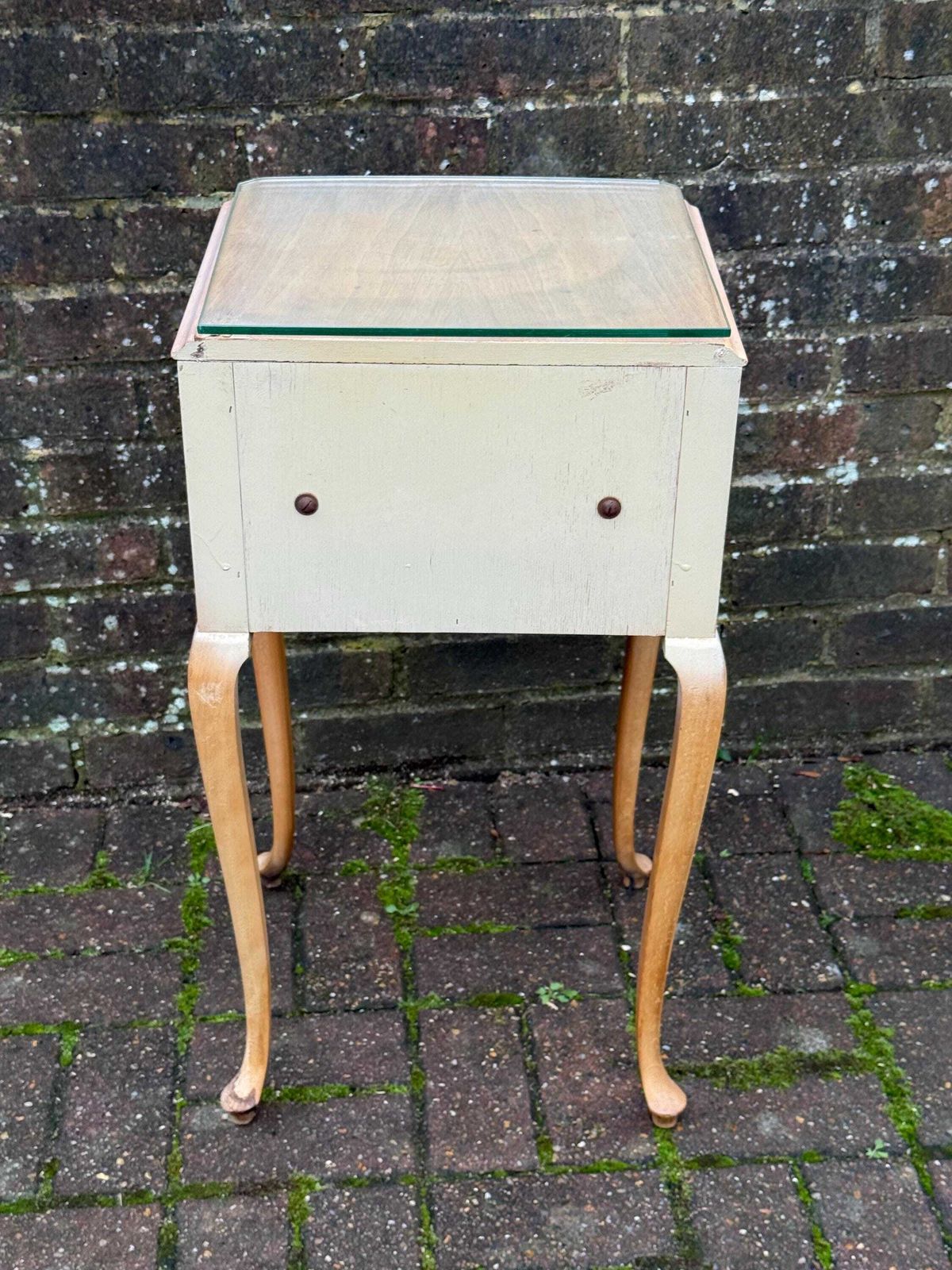 Furniture Vintage French Style 1950s Bedside Table With Glass Top And Two Drawers – Elegant Furniture Bedside Drawers photo