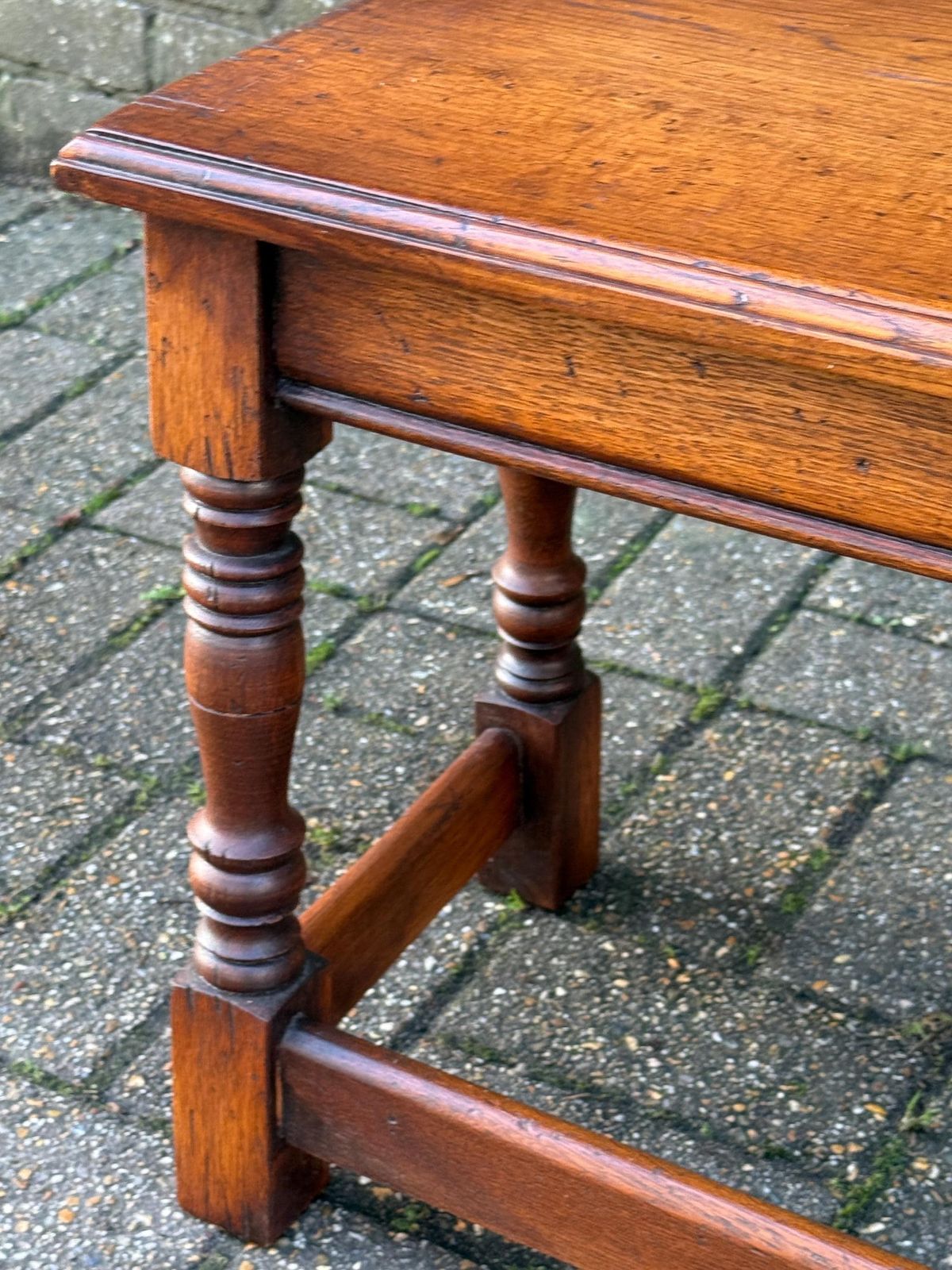 Quality Vintage Solid Wood Small Side Table English Traditional Occasional Table C1950s (49cm W, 44cm H) photo buy