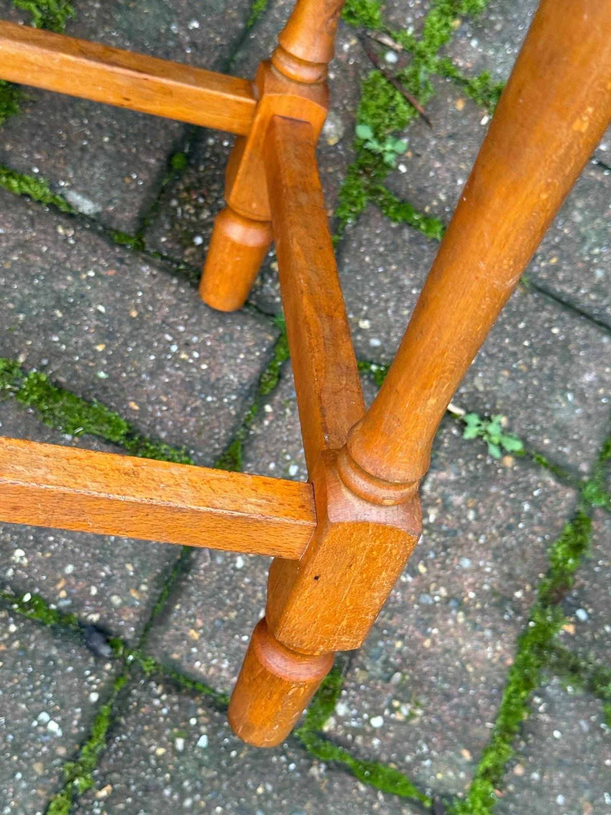 Vintage String Seat Stool 1970s 1980s Country Cottage Wooden Footstool photo buy