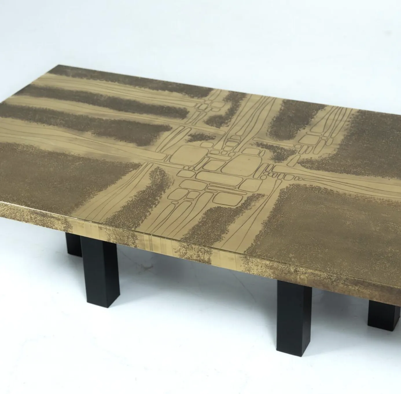 Mid Century Brass Coffee Table By Lova Creation, Belgium, 1970s photo furniture