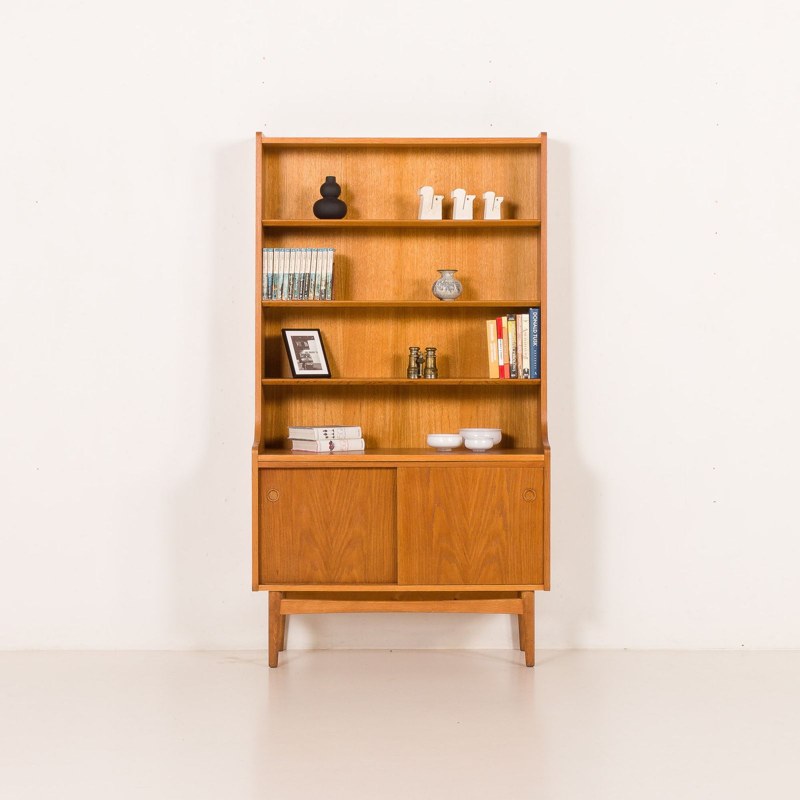 Johannes Sorth Oak Bookcase For Nexo, Bornholm, Denmark 1960s. photo for sale