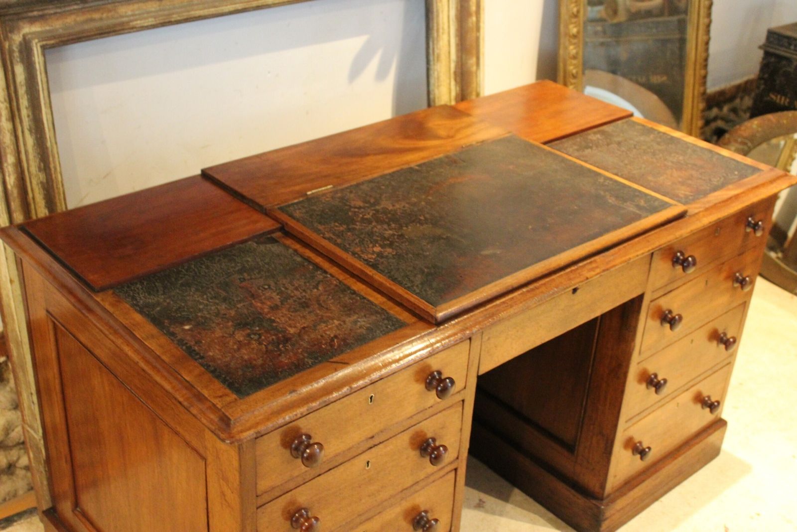 Desk Wonderful Elveden Estate Victorian Mahogany C1850 photo Furniture