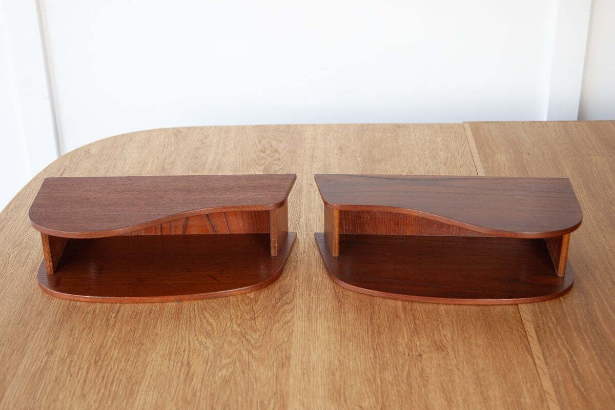 Pair Of Floating Bedside Tables, Mid Century, Danish photo furniture
