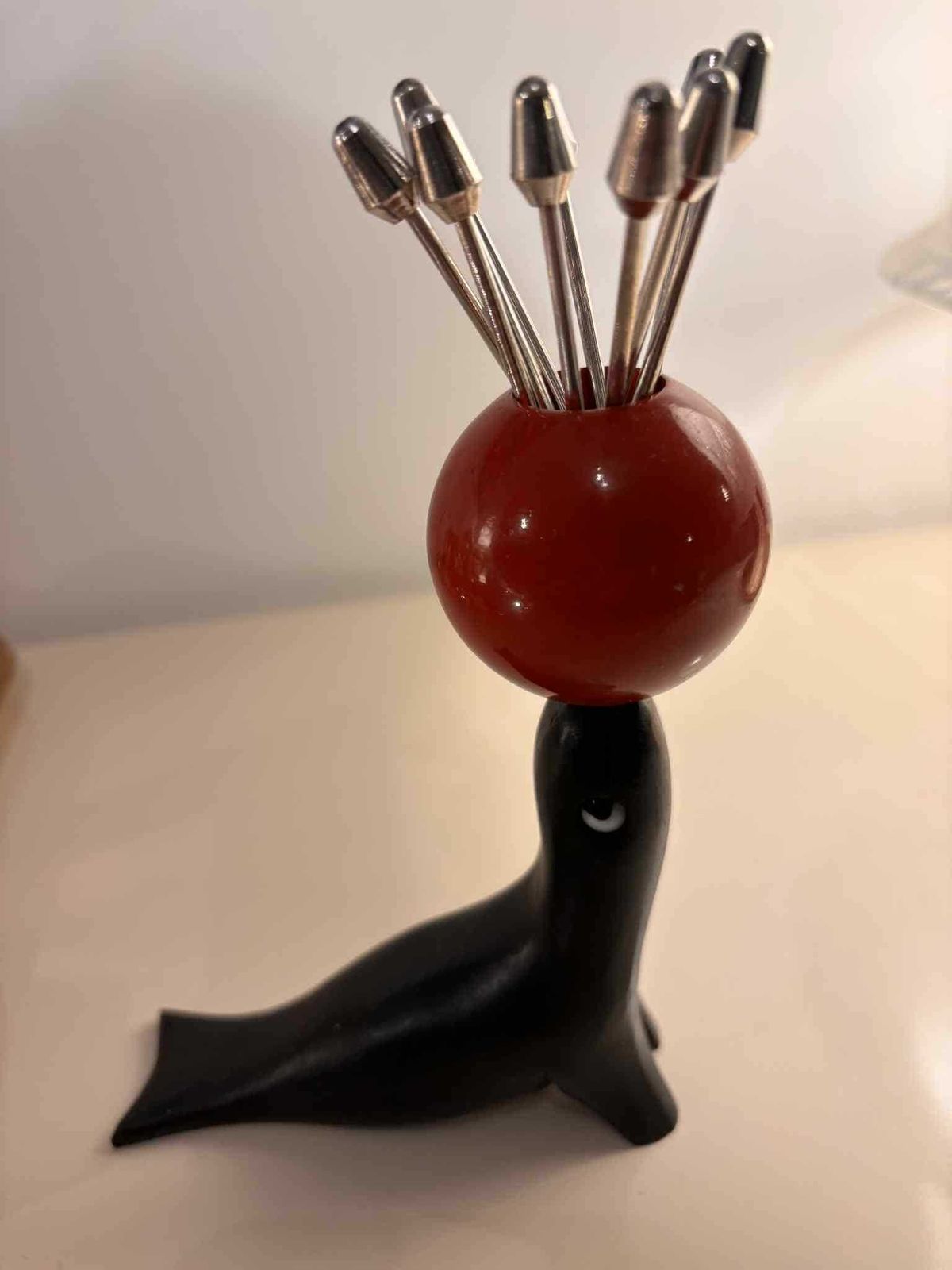 Seal Cocktail Pick Holder Vintage Mid Century Modern – Made In France photo buy