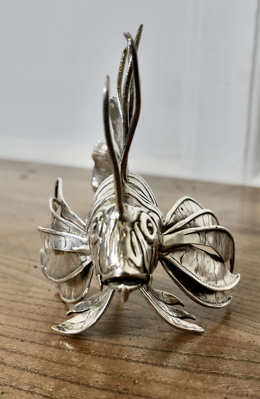 Silver Lion Fish Model Signed By Mario Bucellati photo vinterior