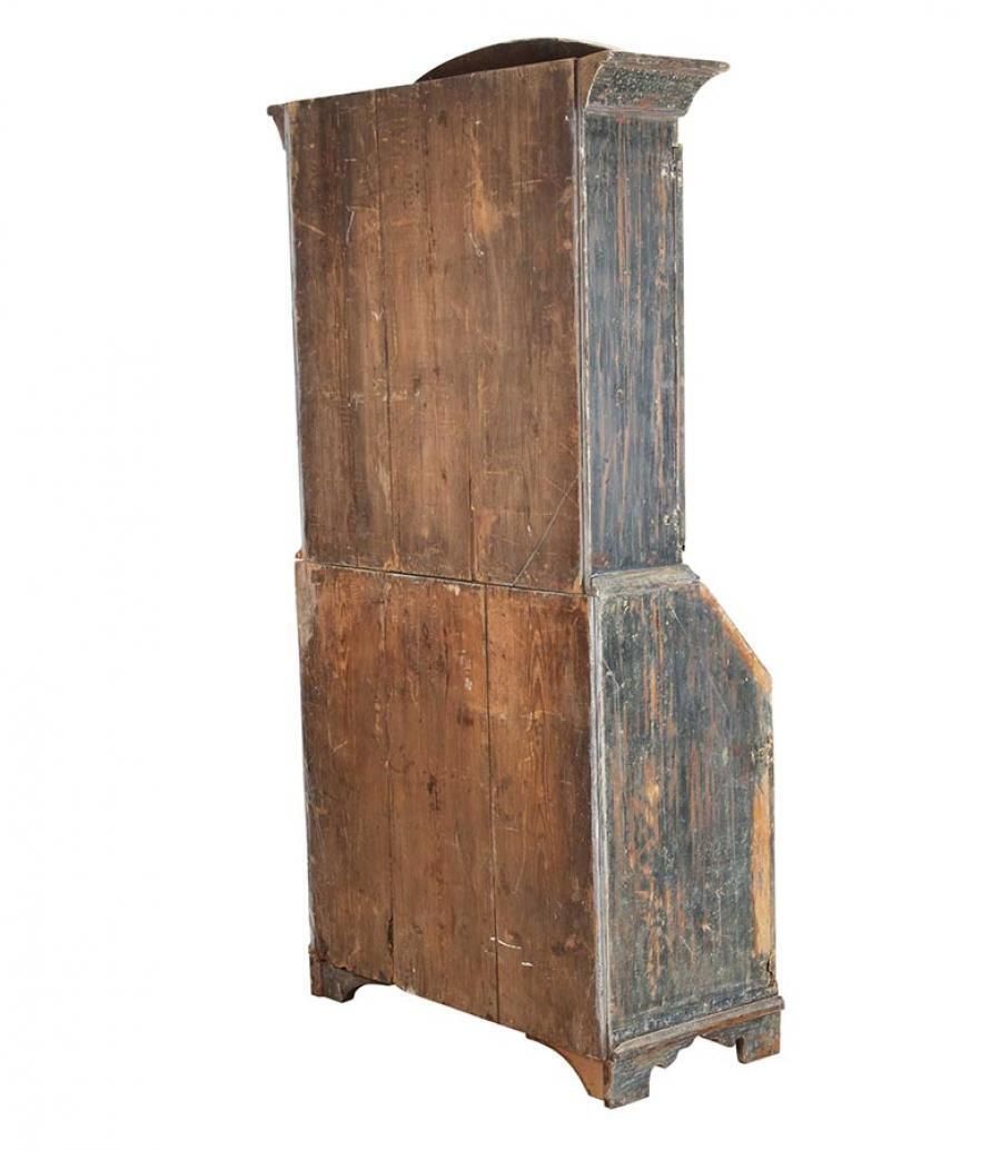 19th Century Swedish Folk Art Secretary In Original Paint photo furniture