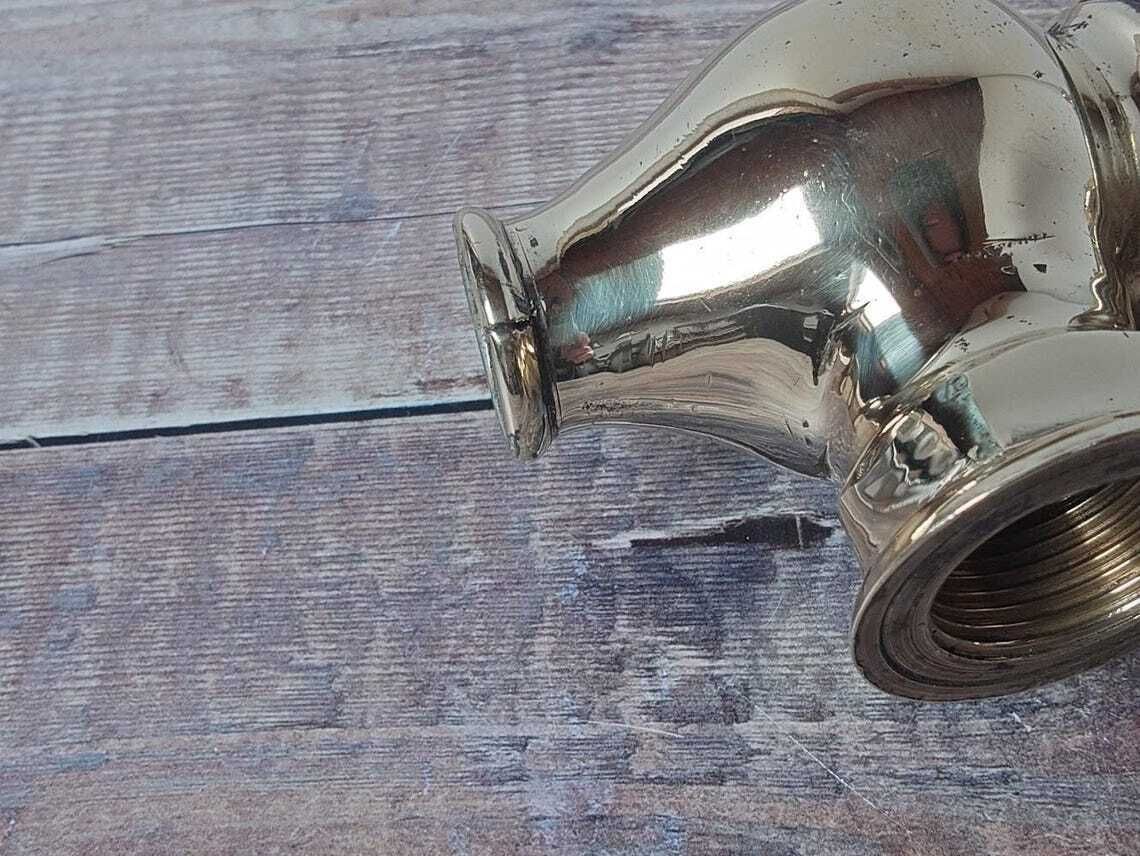 270.0 Victorian Brass Globe Bath Taps, Polished And Overhauled photo