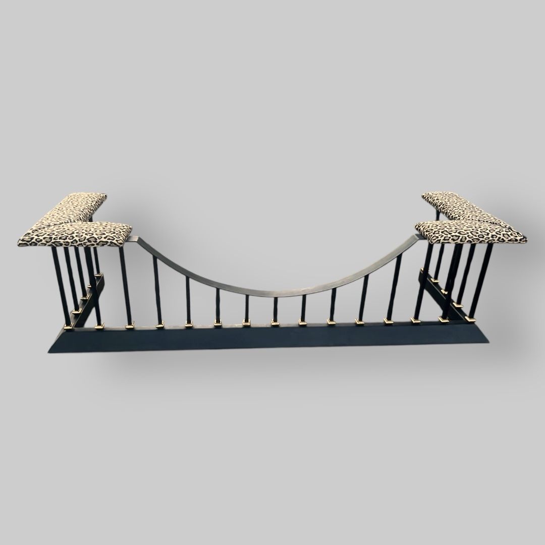 Upholstered Club Fender In Warner House Leopard Fabric
