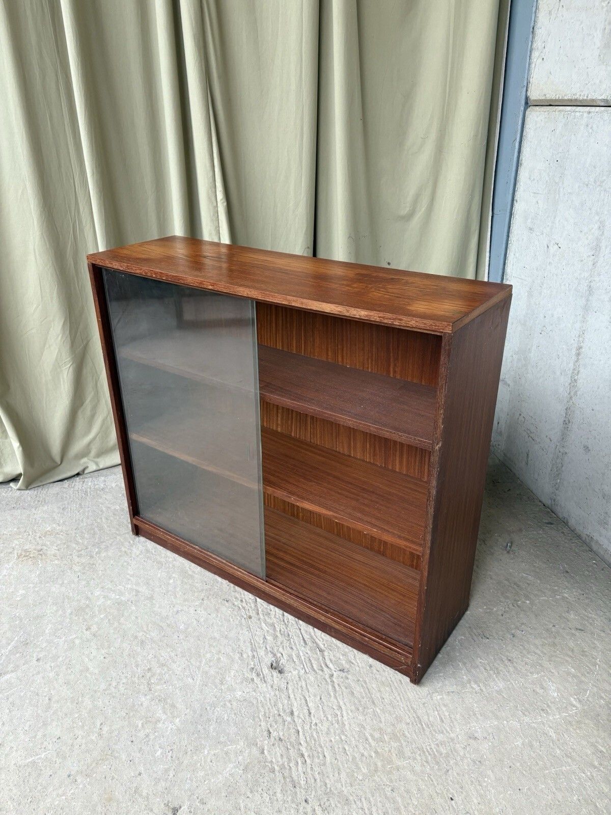Vtg Mid Century Media Cabinet Bookcase Wall Unit Scandi Danish Retro R968 photo 201.25