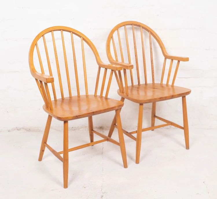 Pair Of Danish Pine Chairs By Ole Jorgensen For Tarm Stole photo for sale