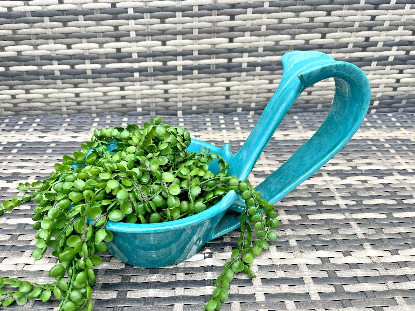 Large Mid Century Marcello Fantoni Italian Pottery Turquoise Planter Plant Pot photo Home Decor