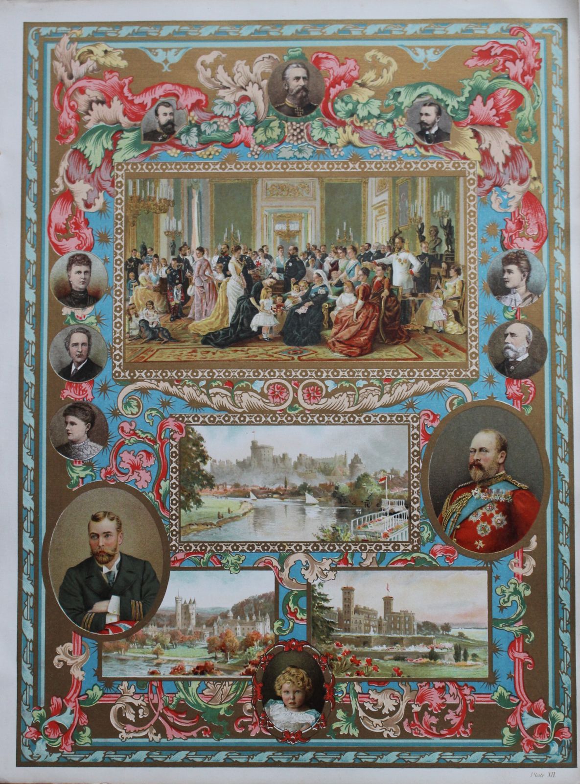 Antique Set Of 10 Chromolithographs Celebrating Queen Victoria’s Diamond Jubilee photo for sale