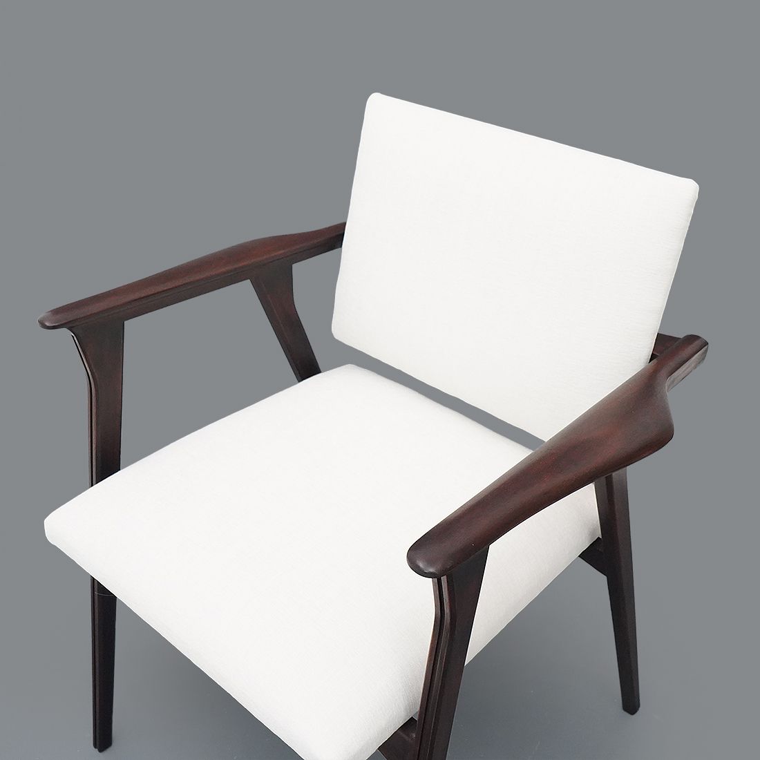 photo vinterior Pair Of Armchairs With Wooden Armrests, 1950s