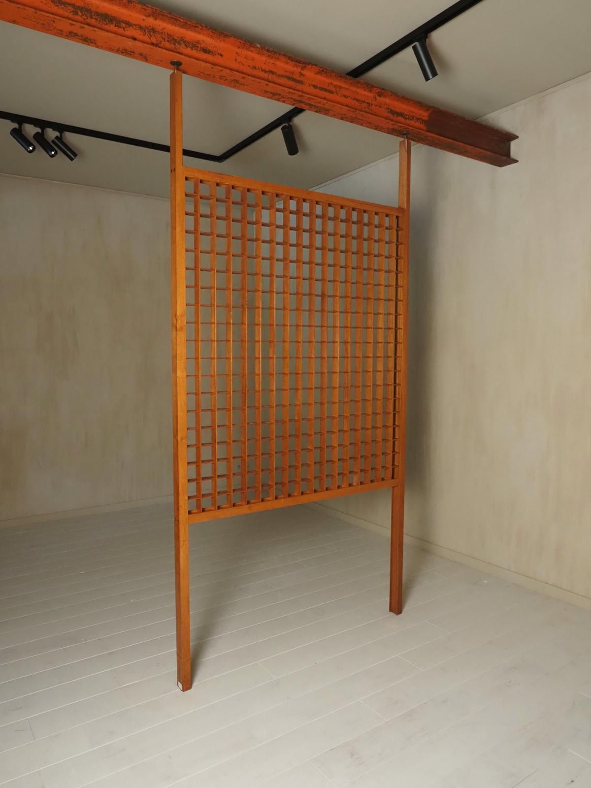 Wooden Room Divider With Lattice Design photo furniture