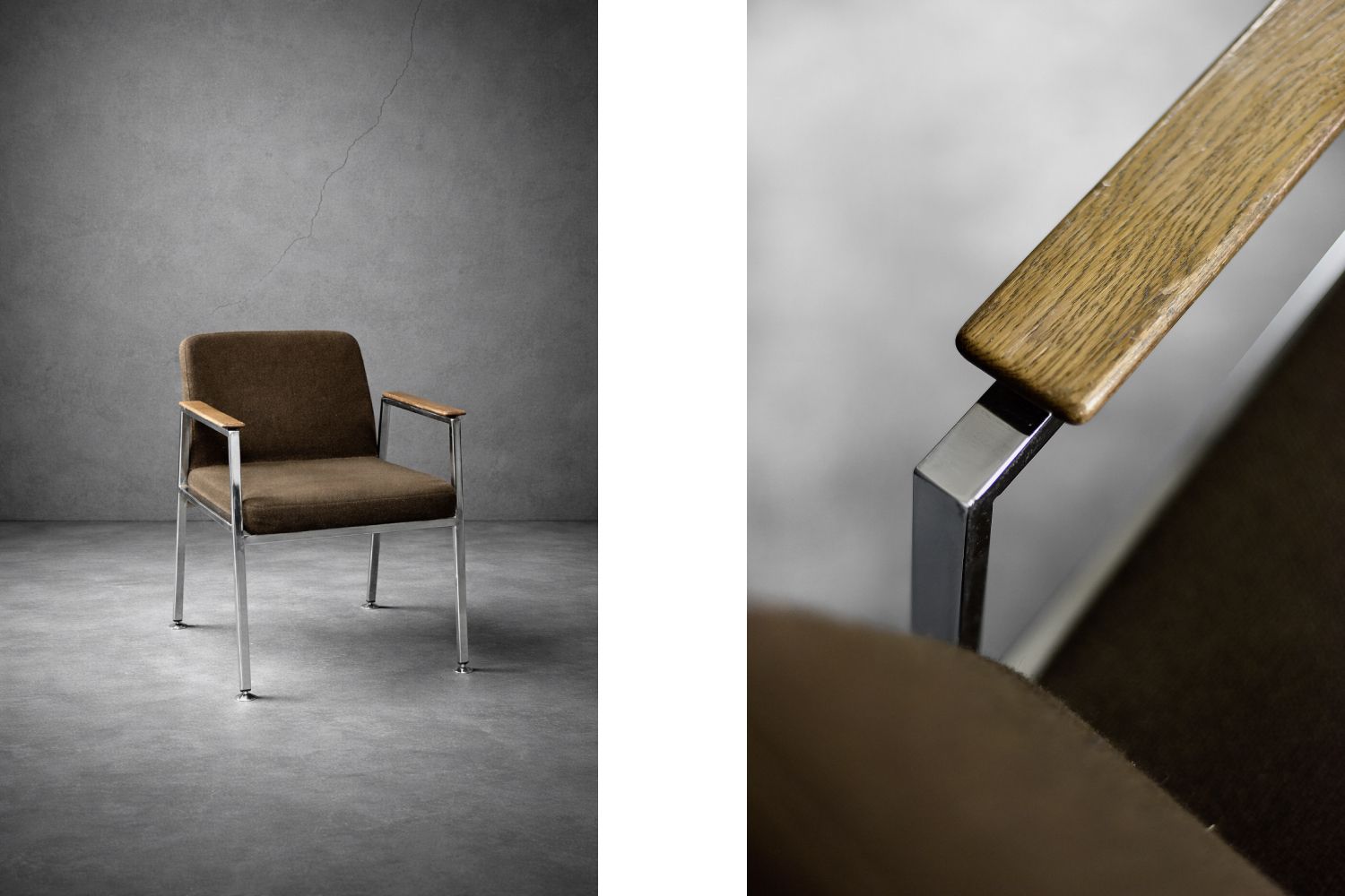 photo furniture Mid Century Modern German Brown Conference Chair From Drabert, 1970s