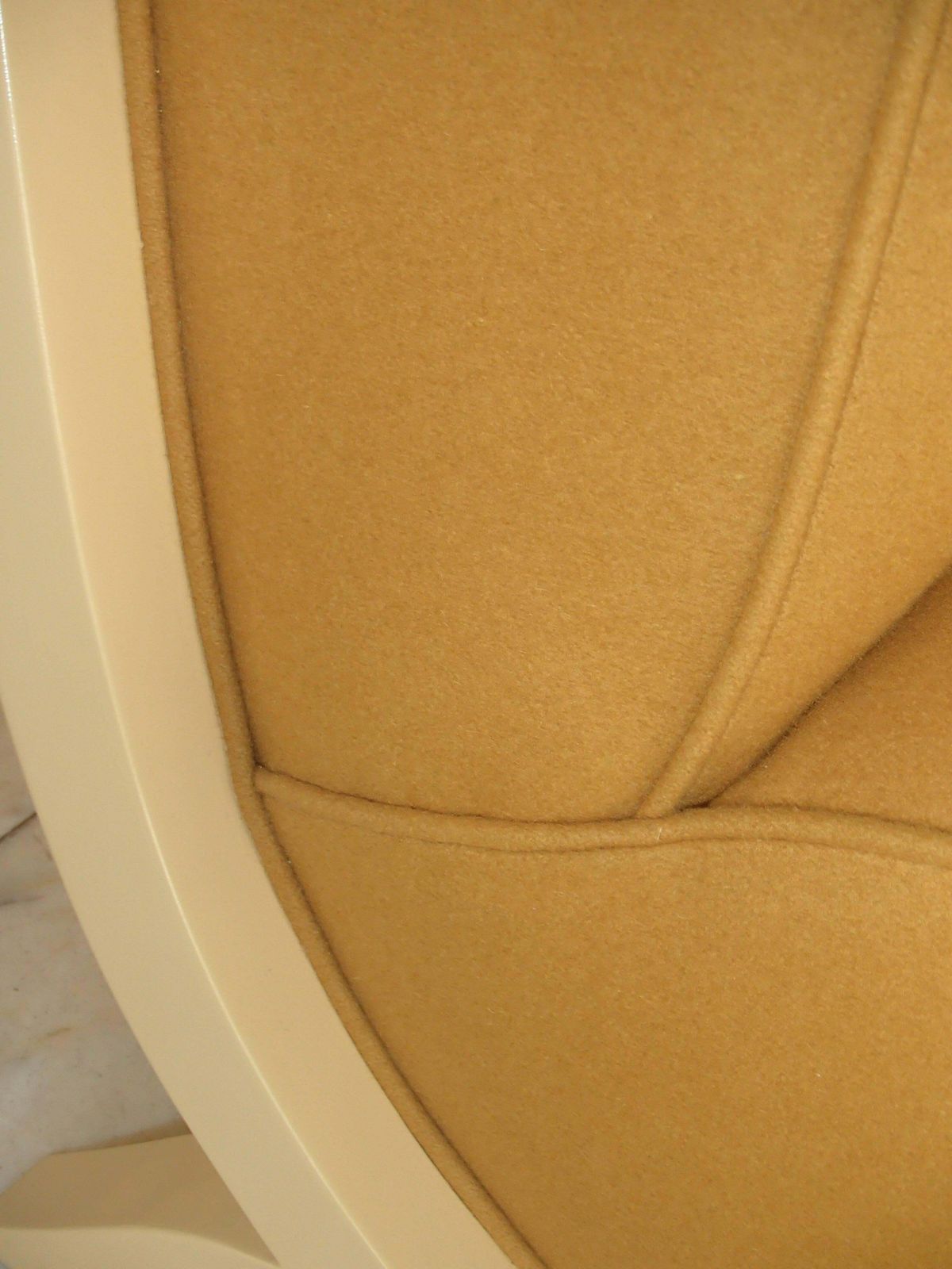 1940s Streamline Lounge Chair Ivory Wood Mustard Wool Tissue photo buy