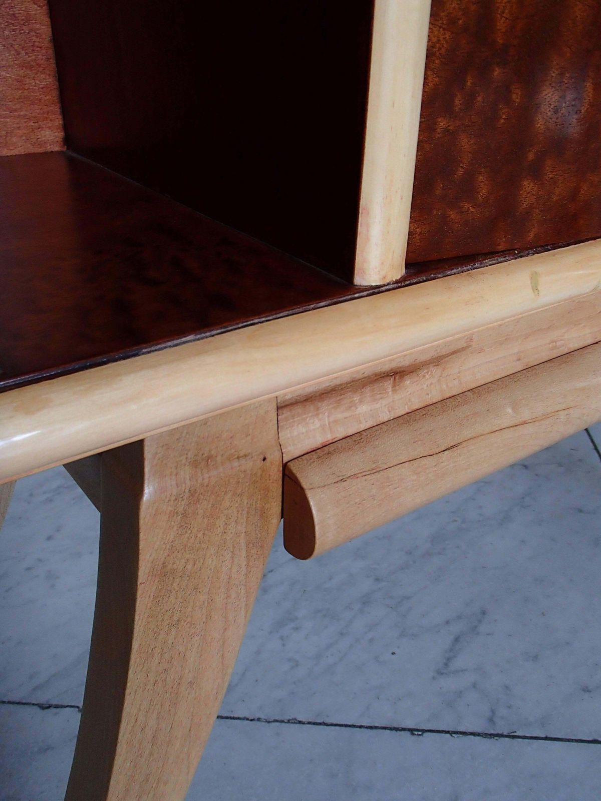 Pair Of Art Deco Canadian Maple Eye On Birch Side Table Nightstands photo Furniture