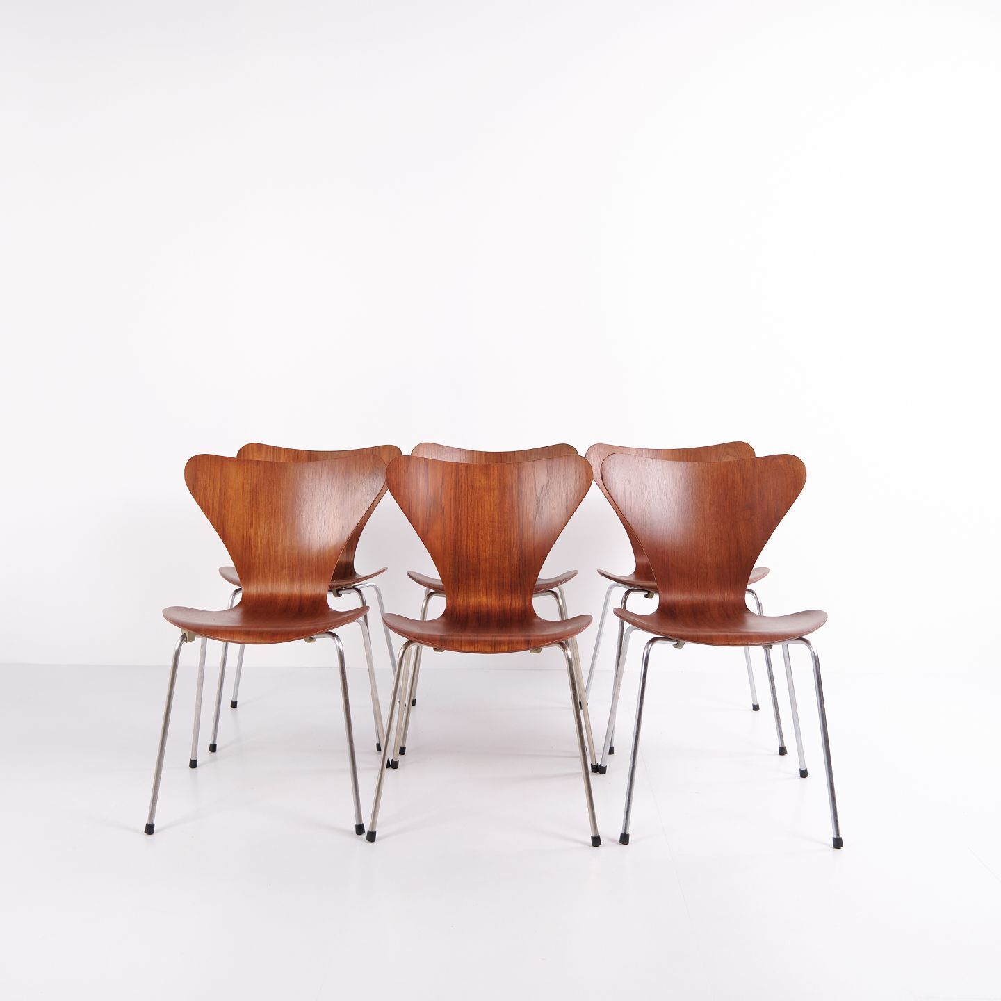 Set Of 6 Seven Chairs – Model 3107 – Teak – Arne Jacobsen – Fritz Hansen