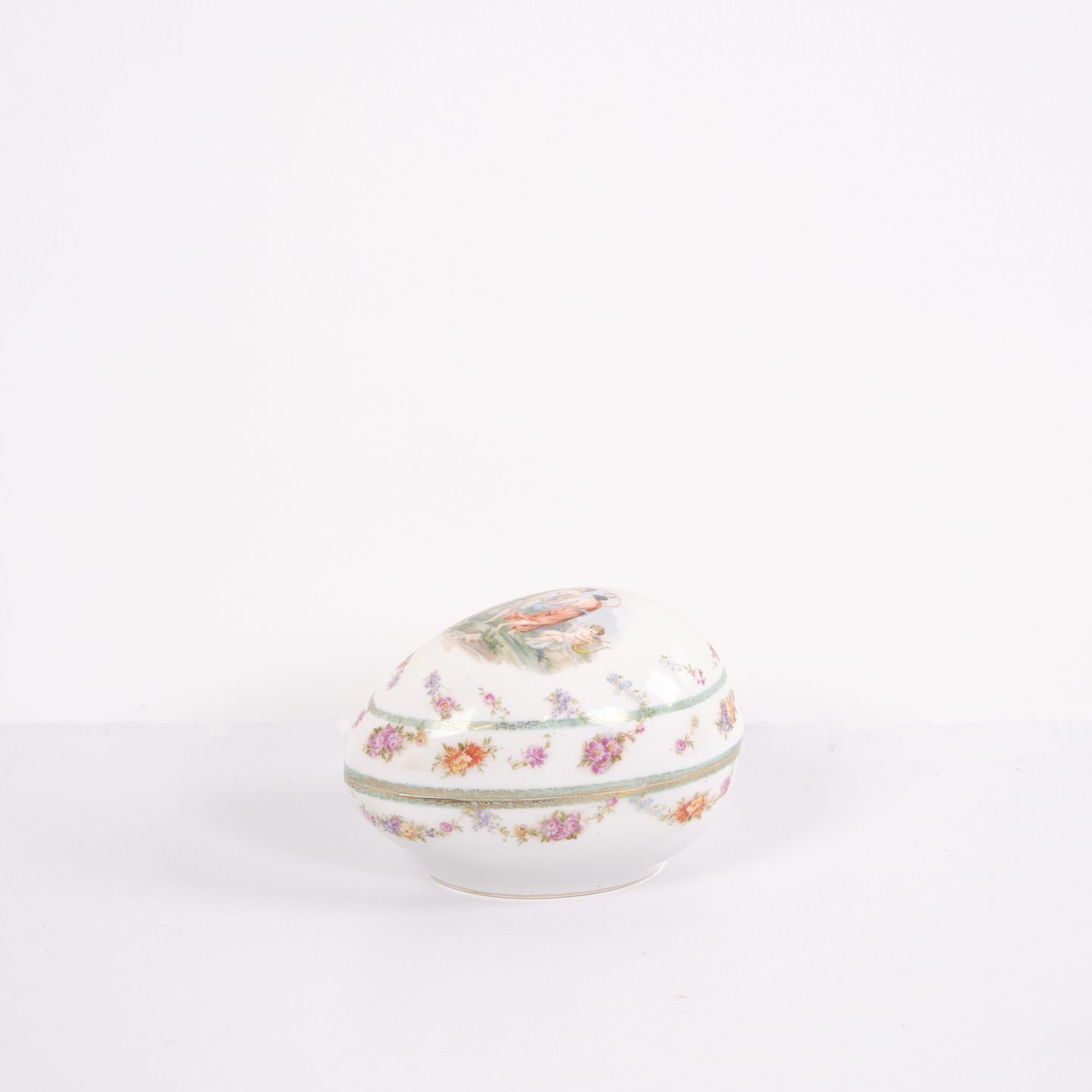 French Jewelry Box   Hand Painted Motif   1890s