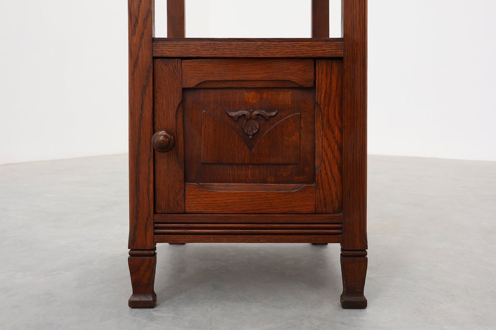 Furniture Art Deco Wood And Terracotta Marble Top Nightstand France 1920s photo