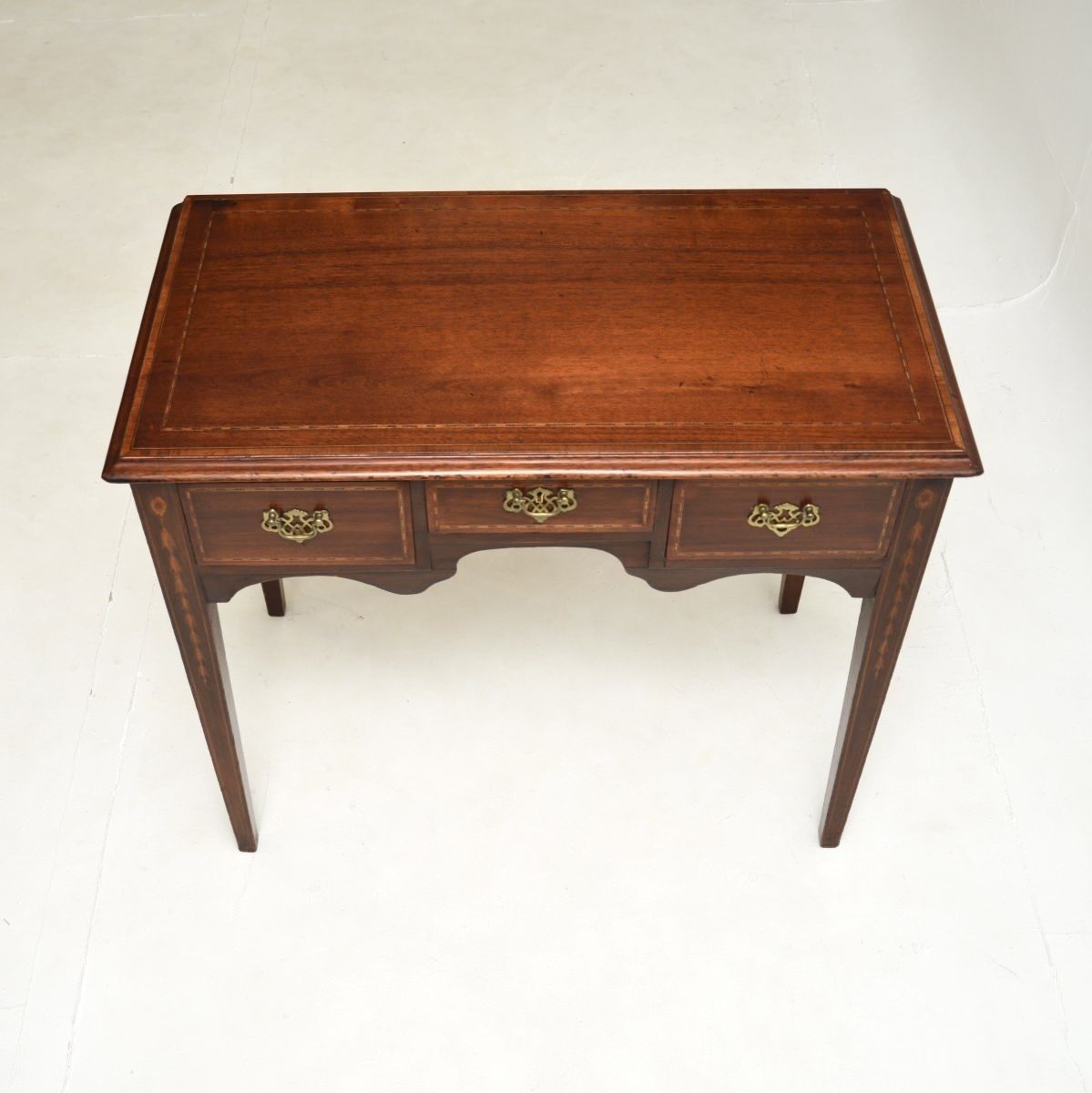 Antique Georgian Period Inlaid Mahogany Lowboy Side Table photo for sale
