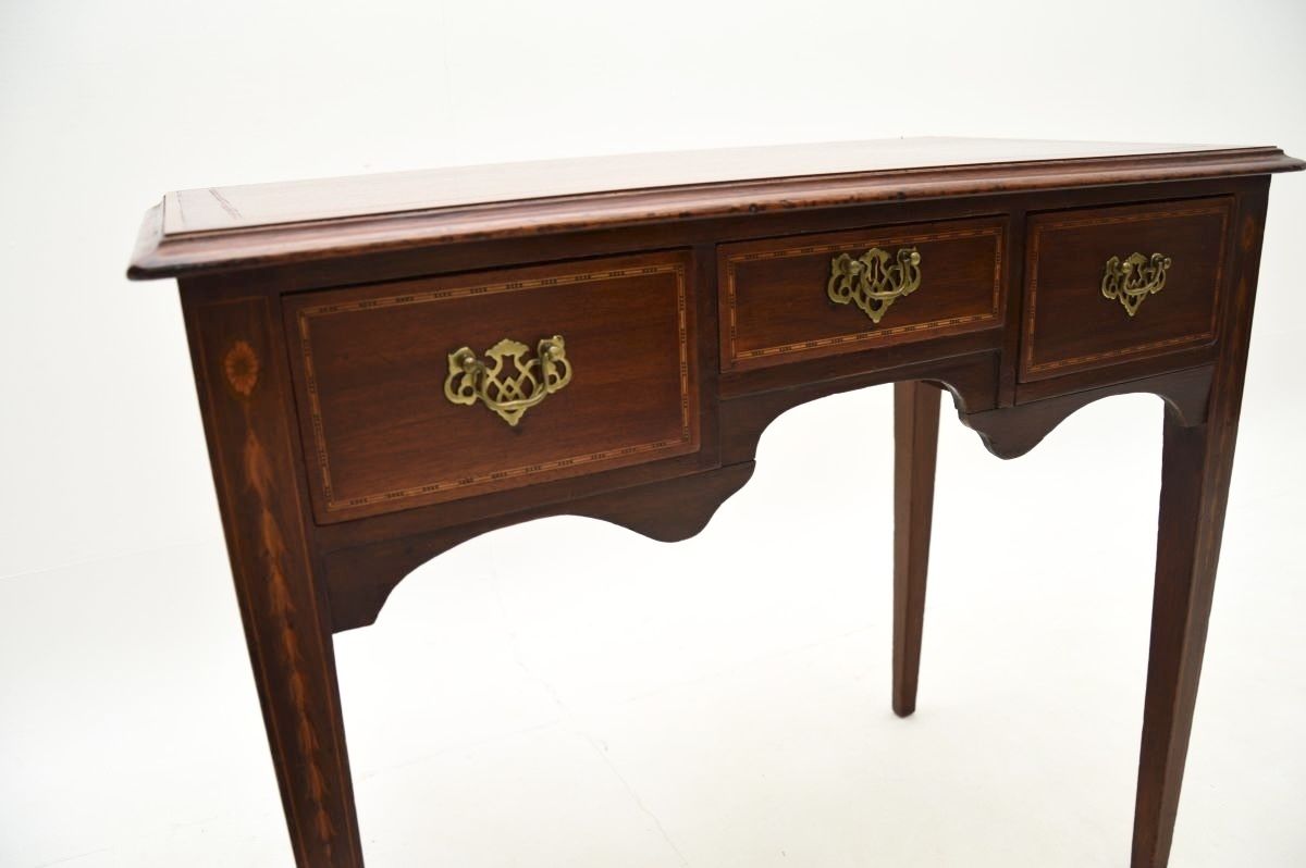 Antique Georgian Period Inlaid Mahogany Lowboy Side Table photo 975.0