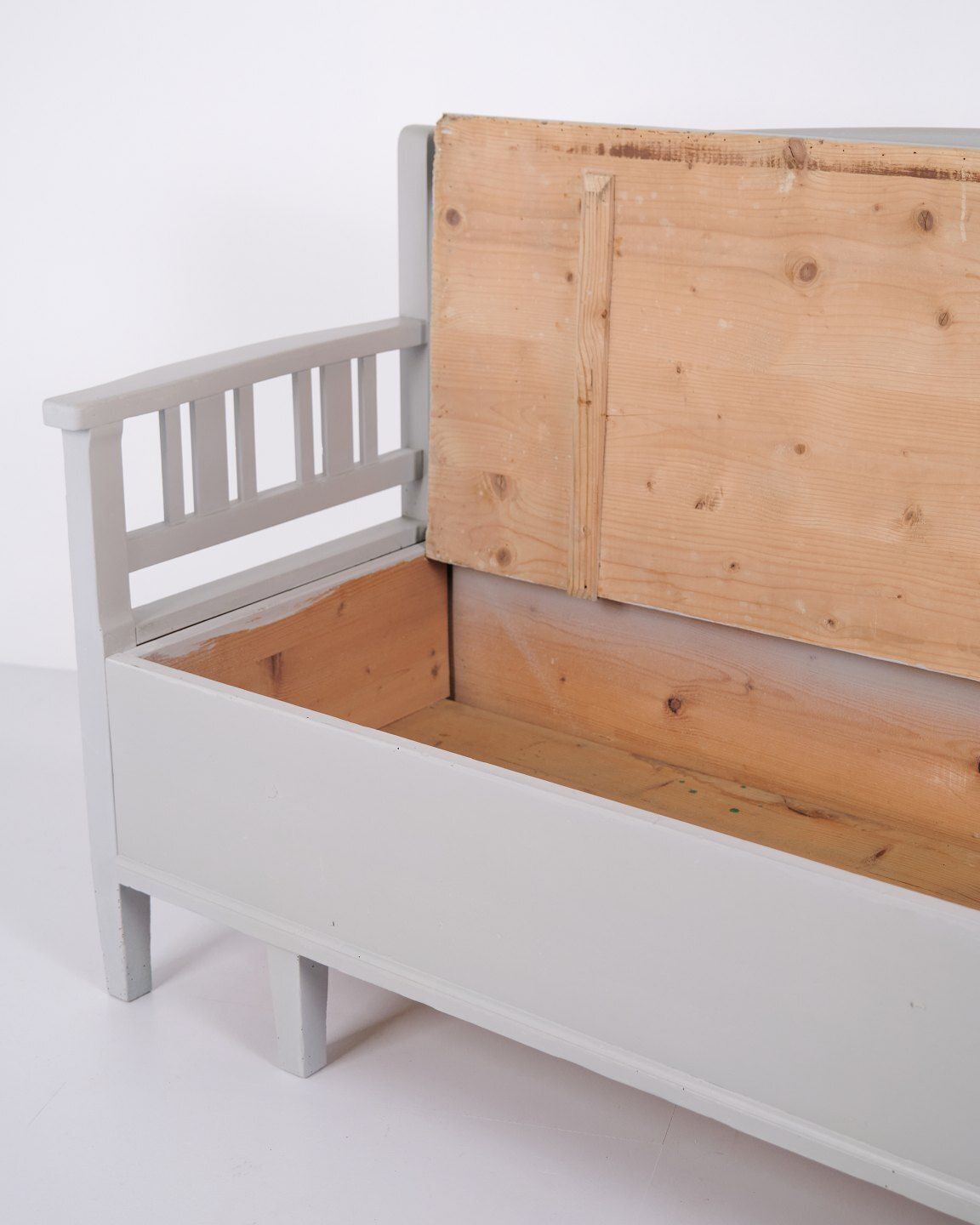 photo for sale Swedish Bench   Grey Painted   Antique   Painted Pine   Year 1860s