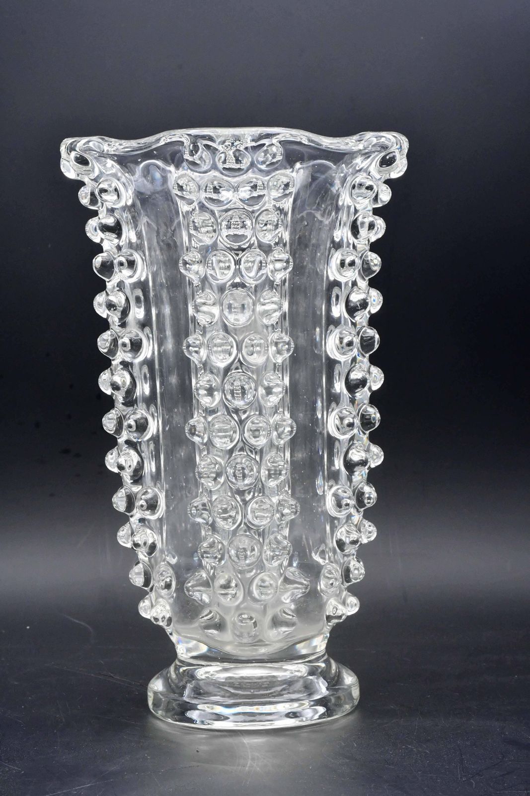 Bugnato Murano Glass Italian Rostrato Vase By Barovier & Toso, 1960s photo for sale