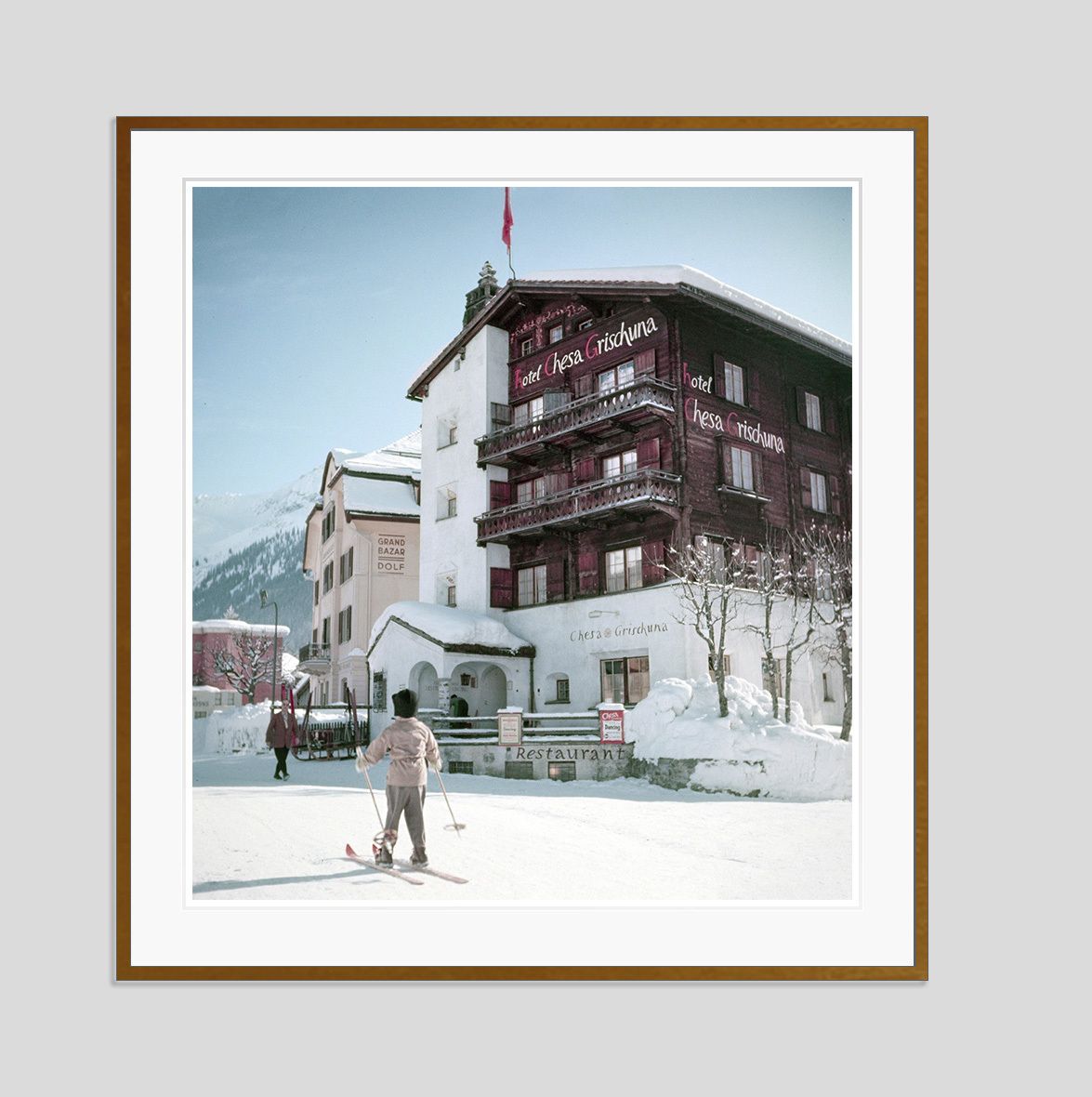 Toni Frissell A Young Skier' Archival Pigment Print Framed In Brown photo furniture
