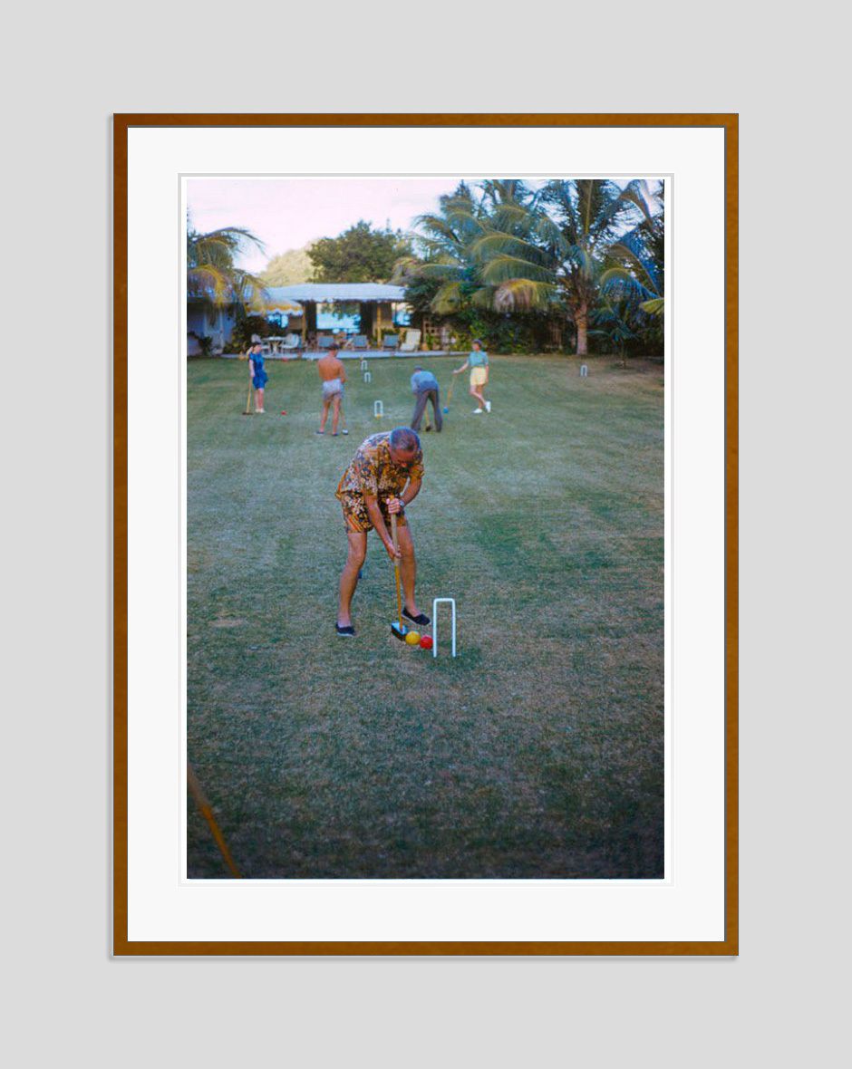 Toni Frissell 'Croquet At The Mill Reef' Archival Pigment Print Framed In Brown photo furniture