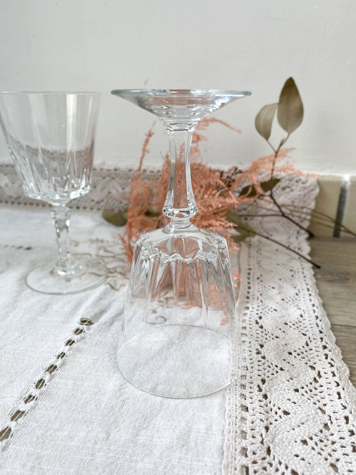 photo furniture 6 Vintage Cristal D'arques Versailles Water Glasses   Crystal Stemmed Glasses Made In France   Elegant French Vintage Tableware