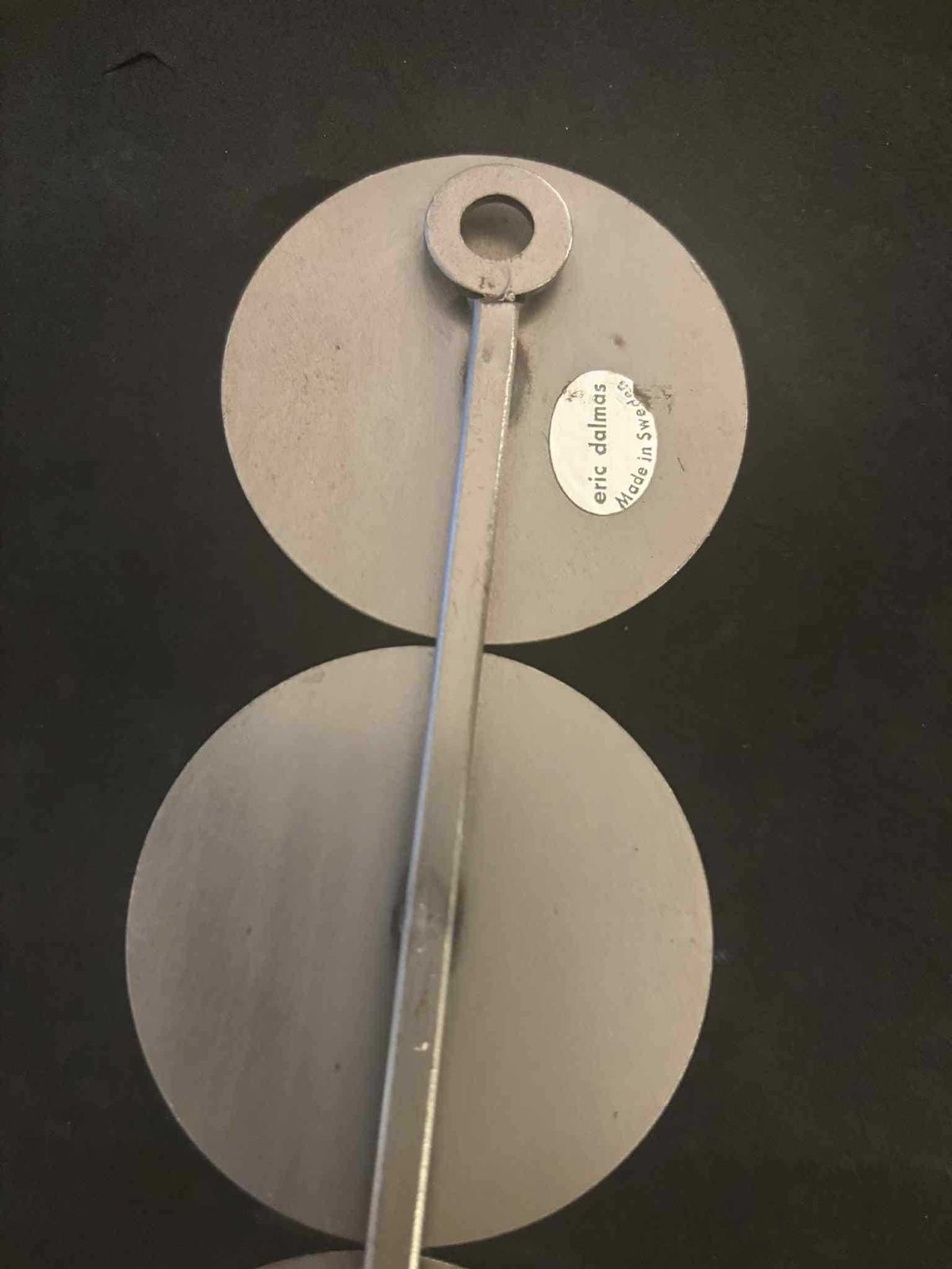 photo for sale Wall Hanging Rare Scandinavian Brutalist / Industrial Wall Candle Holder With Blue Glass Cabochons – Sweden C.1960