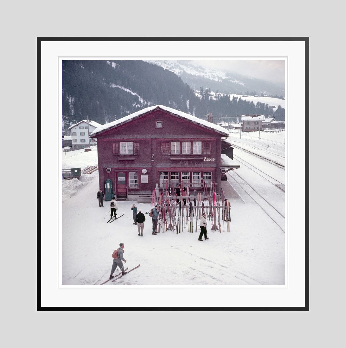 Toni Frissell 'Alpine Railway Station' Archival Pigment Print Framed In Black photo furniture