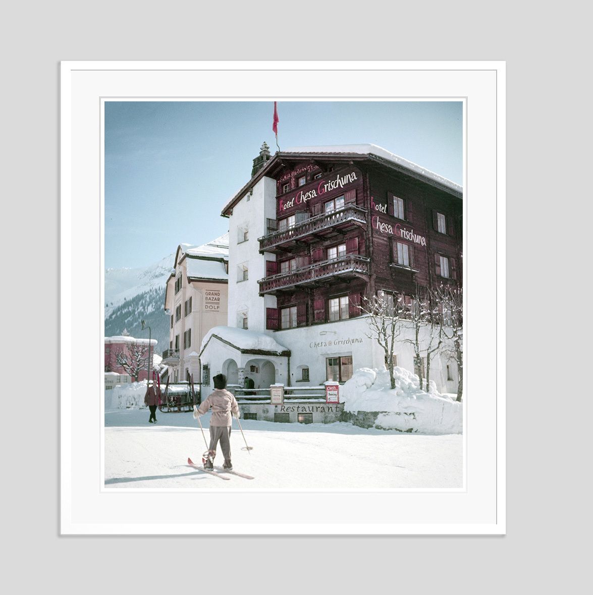 Toni Frissell A Young Skier' Archival Pigment Print Framed In White photo furniture