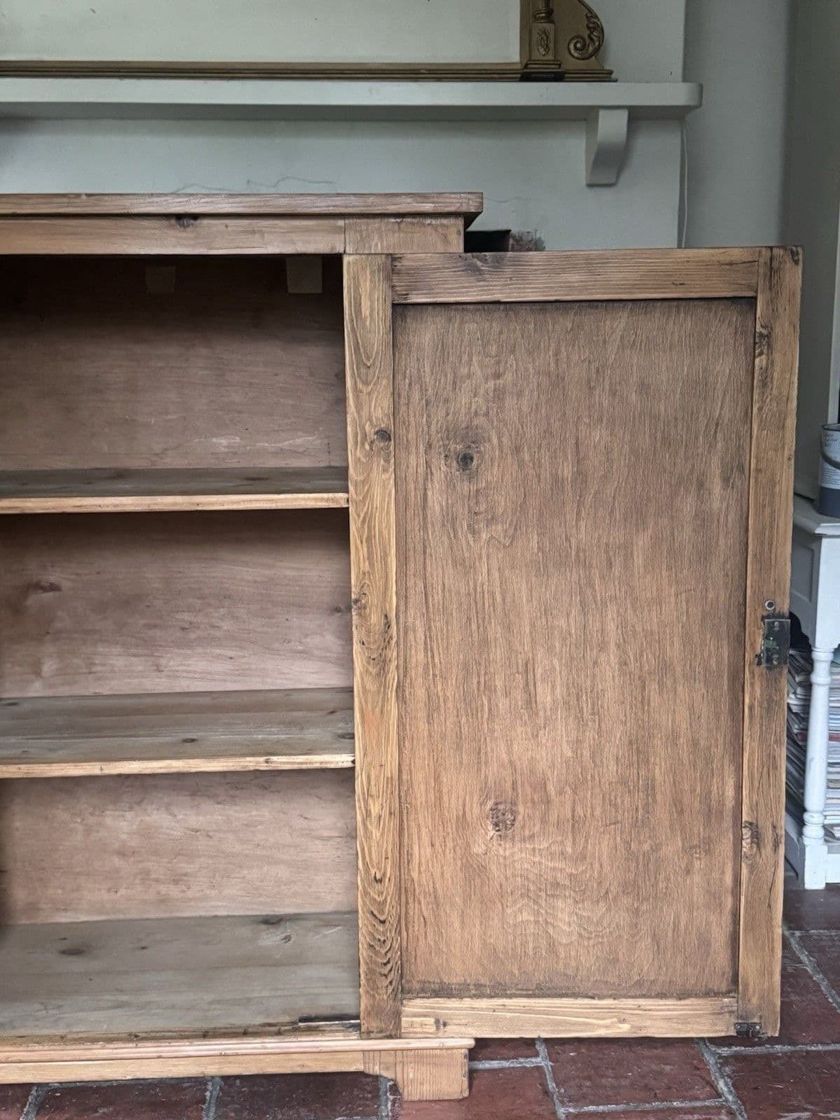 photo buy Antique Stripped Solid Pine & Ply School Toy Cupboard Sideboard