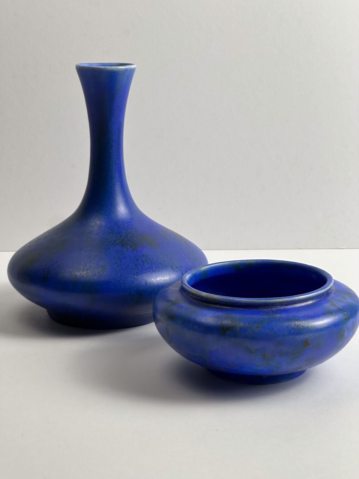 Art Deco Chameleon Ware Bowl In Cobalt Blue By George Clews, Staffordshir, 1930s photo furniture