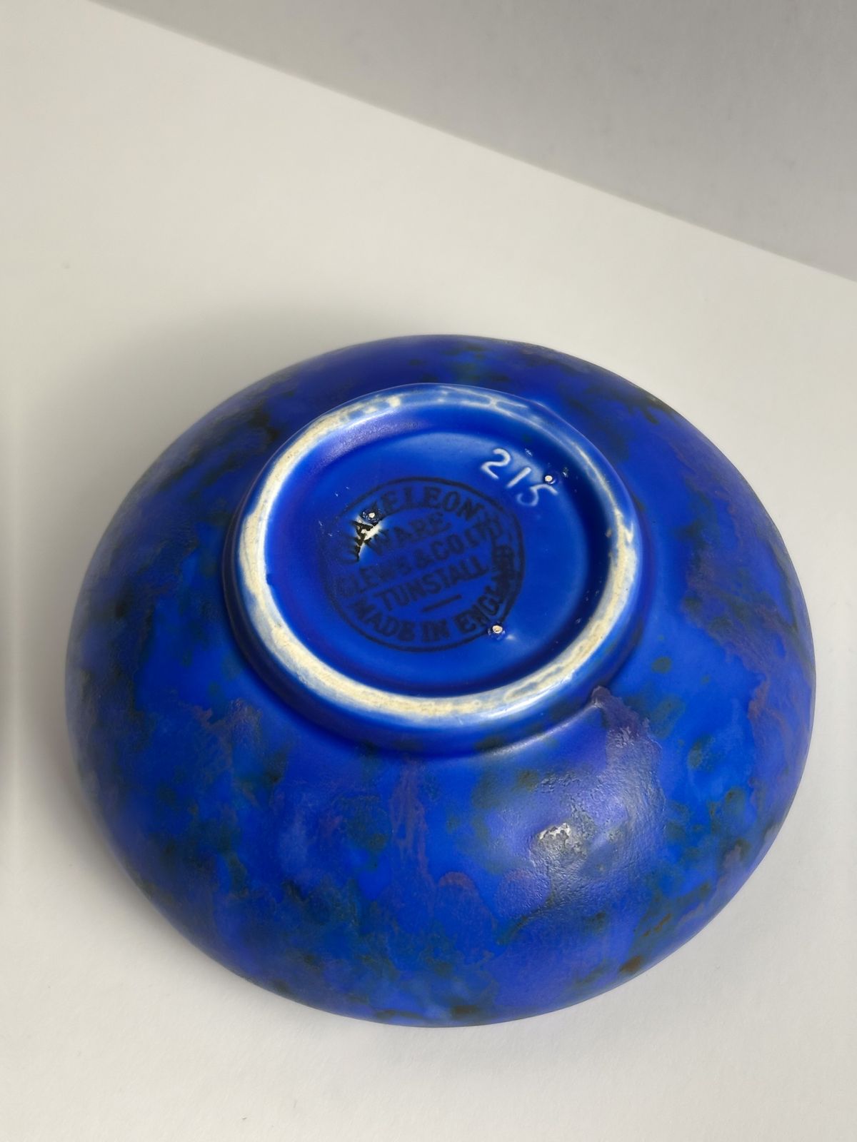 Art Deco Chameleon Ware Bowl In Cobalt Blue By George Clews, Staffordshir, 1930s photo vinterior