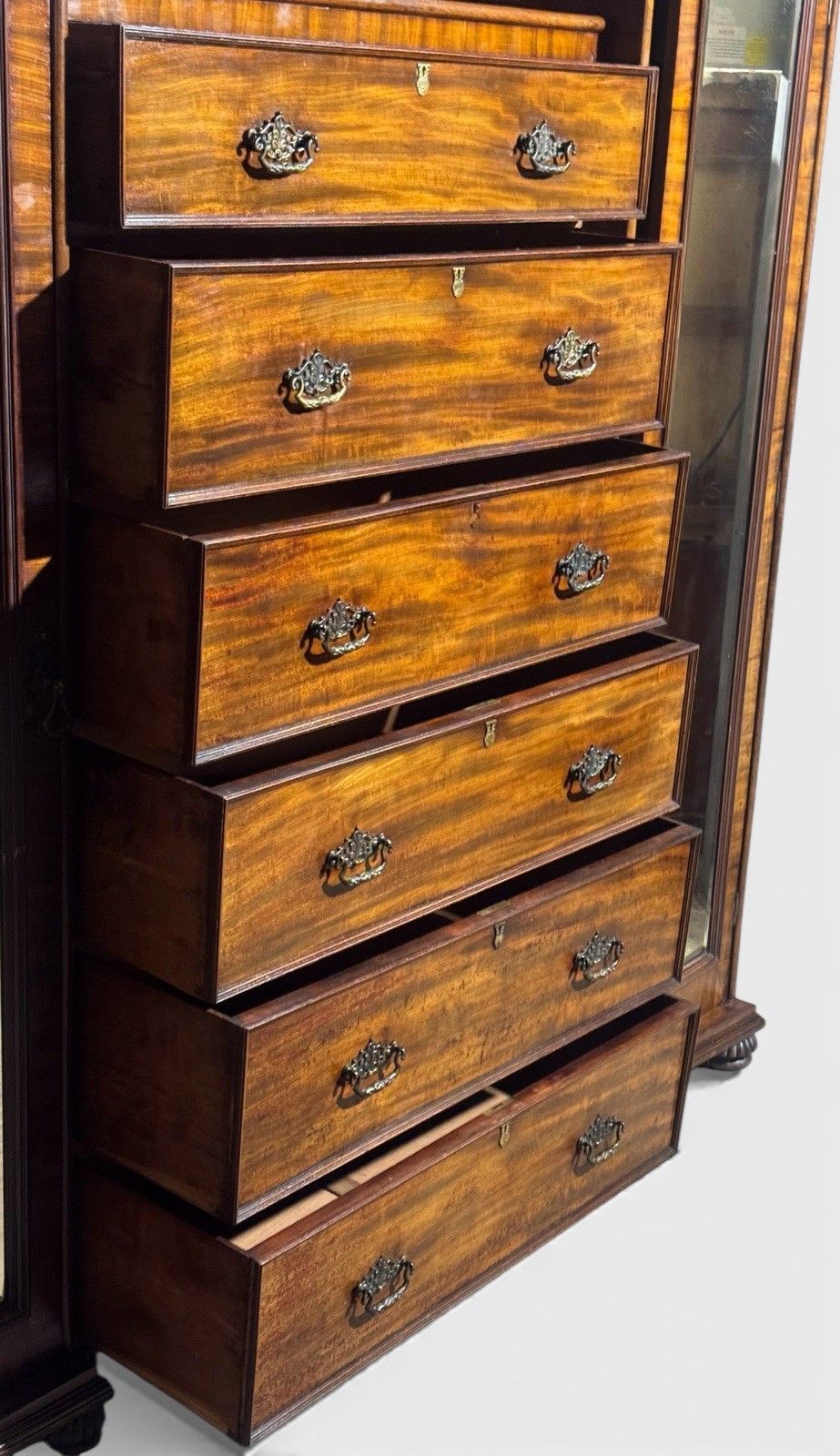 Antique Flemish Mahogany Wardrobe  Combination Wardrobe Dome Top Victortian photo for sale
