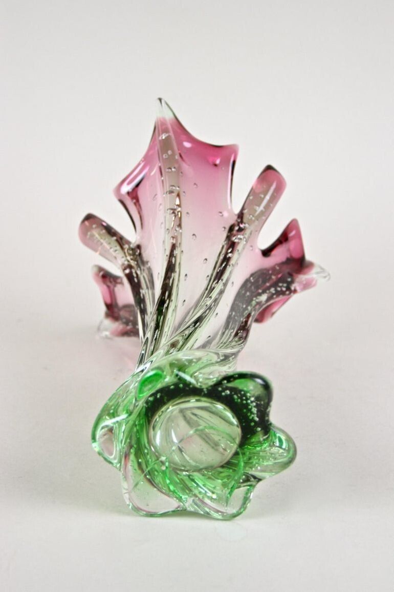 photo buy 20th Century Sommerso Murano Glass Vase   Pink/ Green, Italy, Circa 1960/70