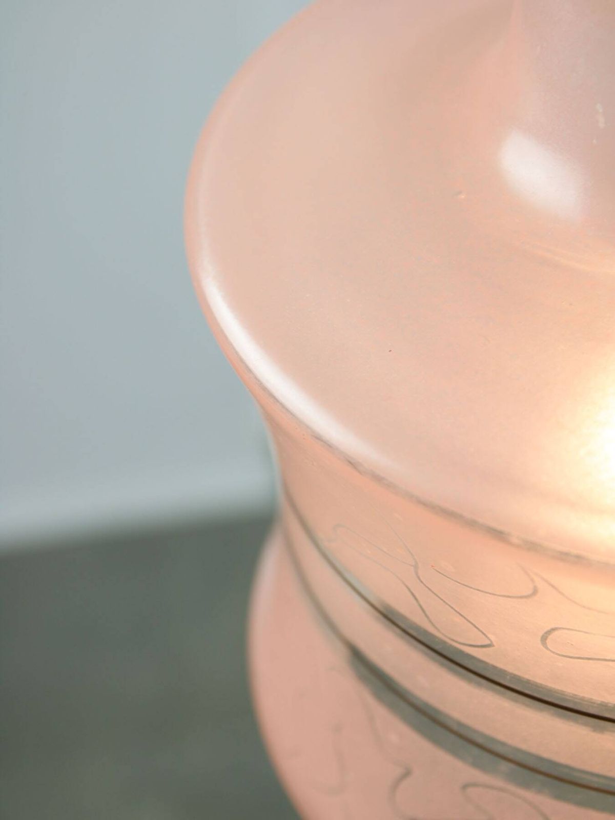 Vintage Italian Pendant Lamp In Chrome And Pink Glass photo buy