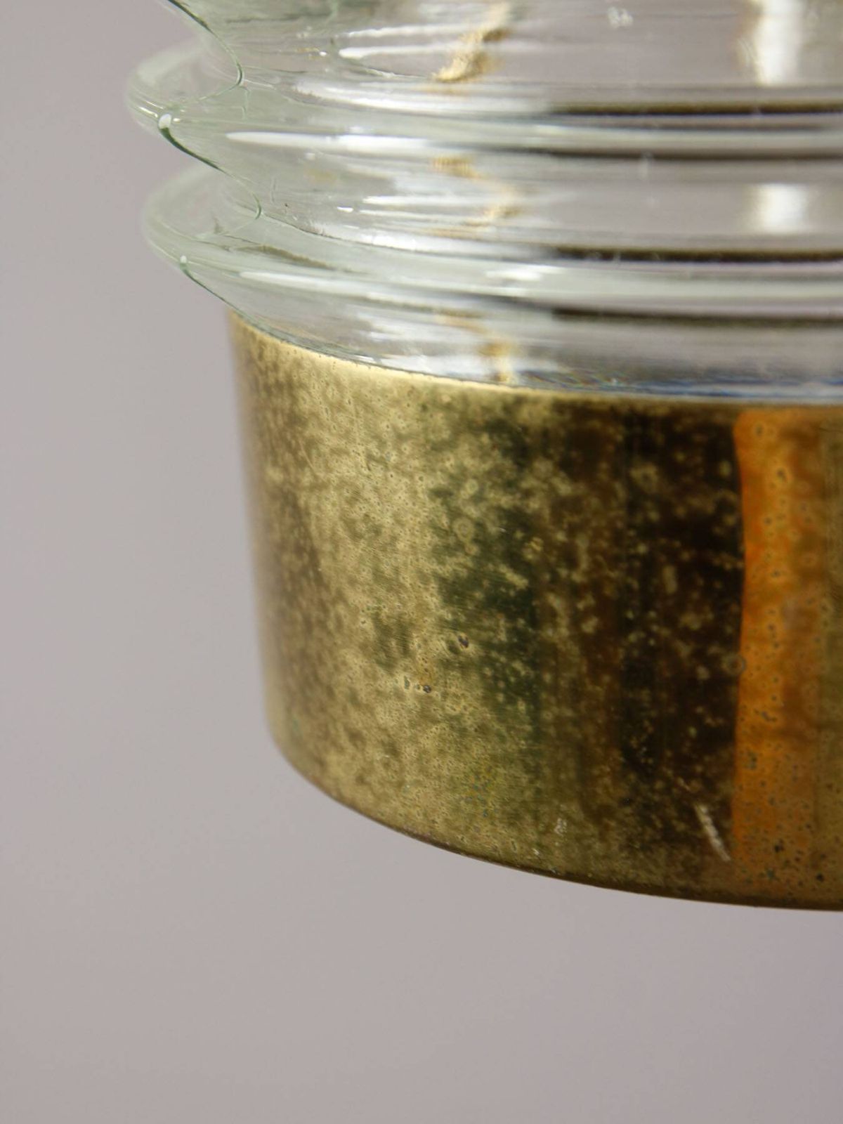 Vintage Italian Brass And Glass Lantern Pendant Light, 1960s photo vinterior