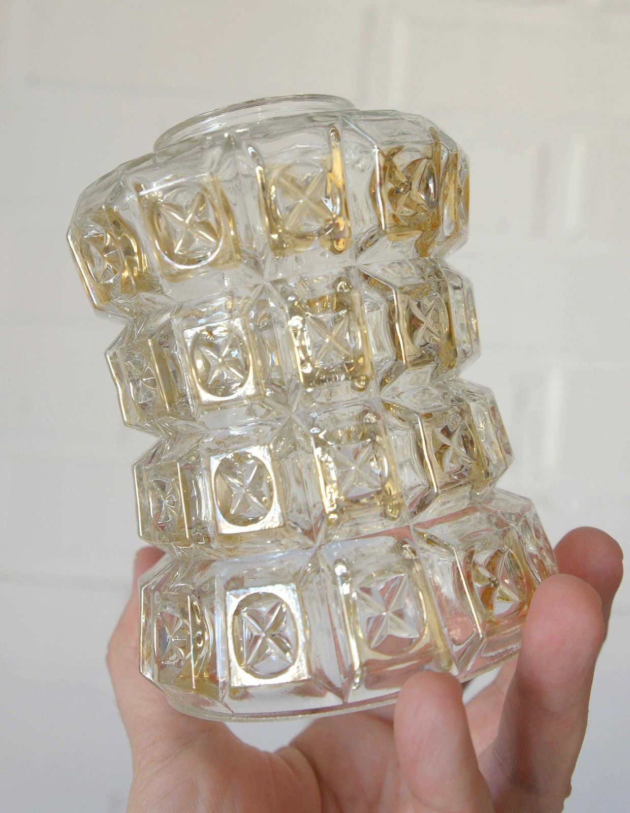 photo buy Vintage Hand Blown Glass Pendant Lamp: Mid Century Modern Cascade Light