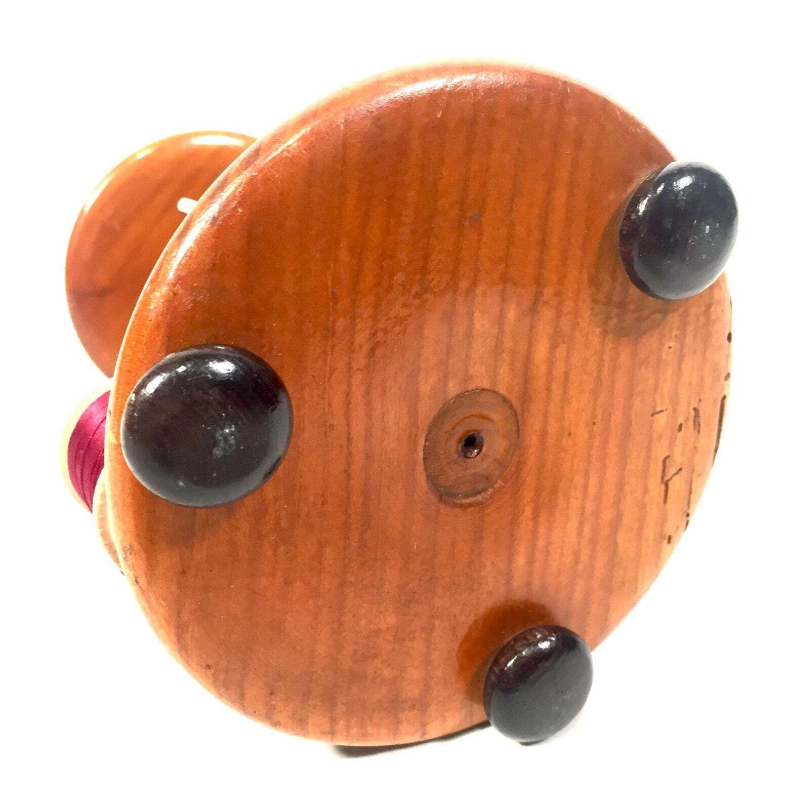 Antique Victorian Wood Sewing Bobbin Stand / Tabletop Cotton Spool Holder C.1890 photo vinterior