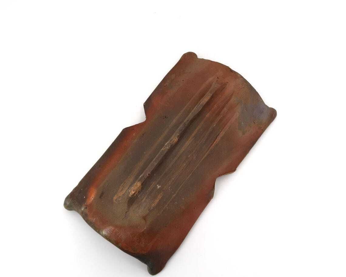 French Stoneware Ceramic Dish By Eric Astoul La Borne 1998  Wabi Sabi Home Decor Tray Ring Bowl Wood Firing photo vinterior
