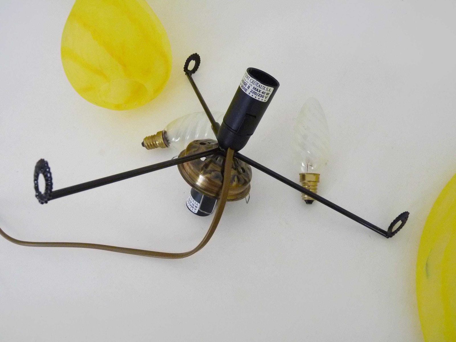photo for sale Art Nouveau Style Yellow Glass Mushroom Lamp