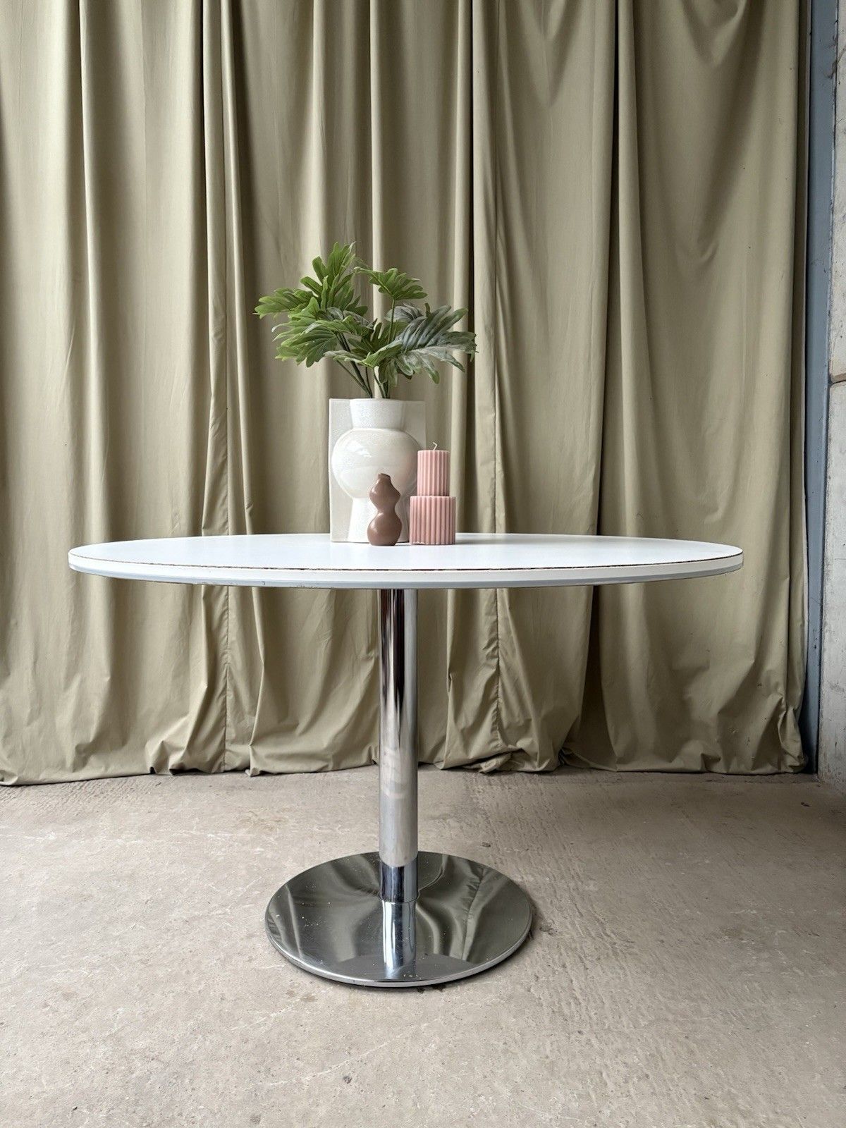 Vtg Late Mid Century Circular Modernist Dining Table Danish Retro R970