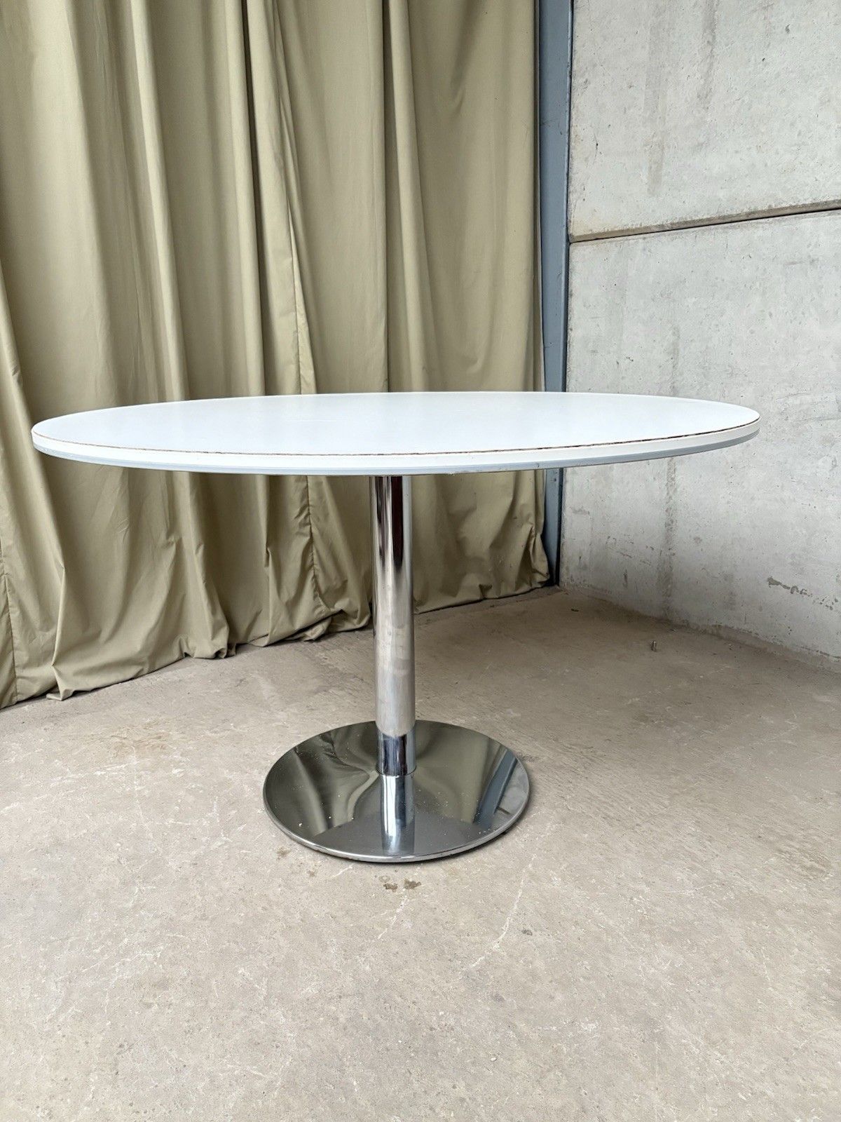 Vtg Late Mid Century Circular Modernist Dining Table Danish Retro R970 photo 166.75