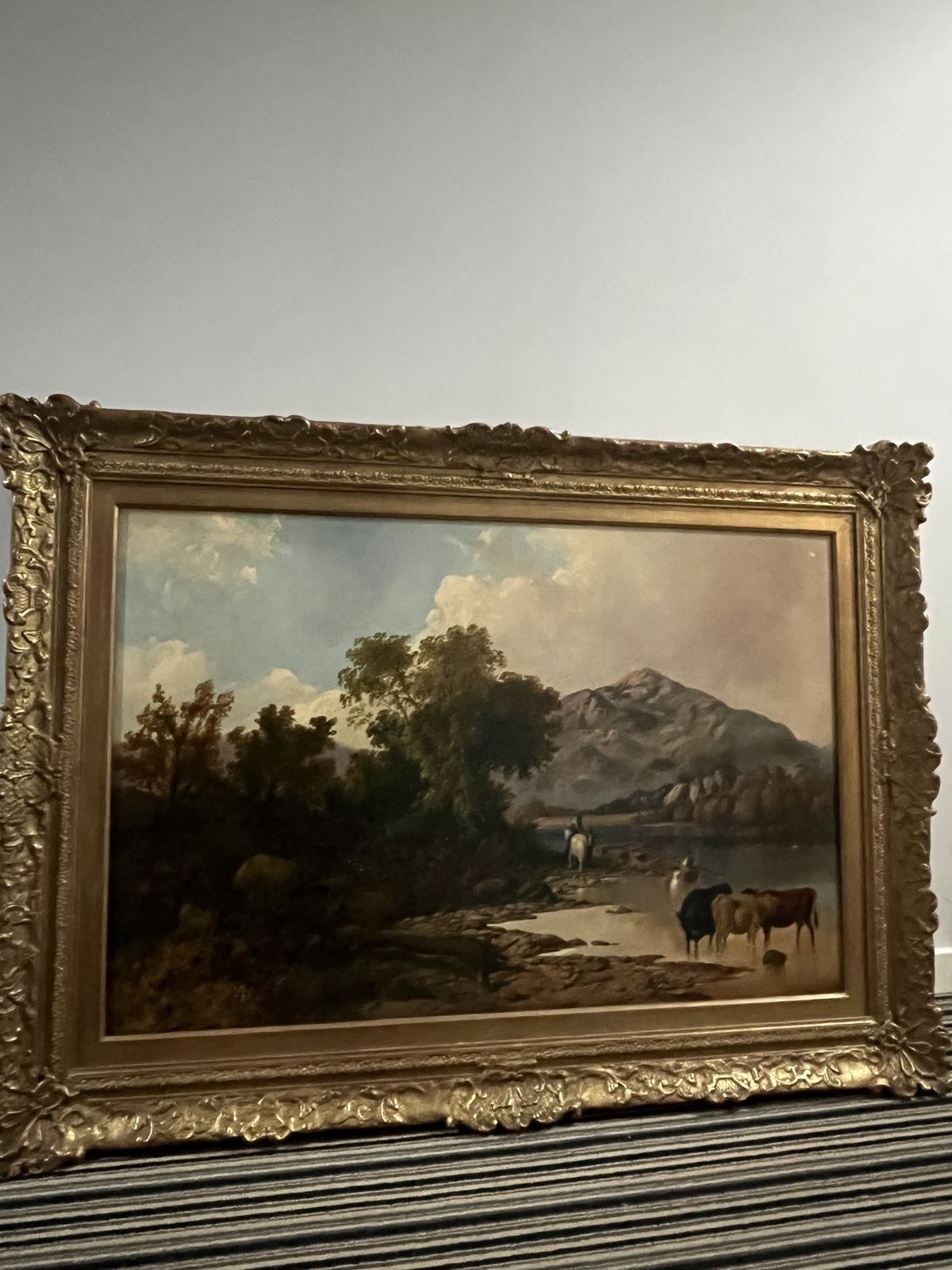 Art Henry Moore Landscape Original Framed  Painting 1886 Oil On Canvas photo